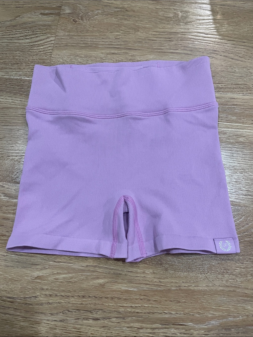 Victoria's Secret Light Pink Ribbed High-Waist Bike Shorts